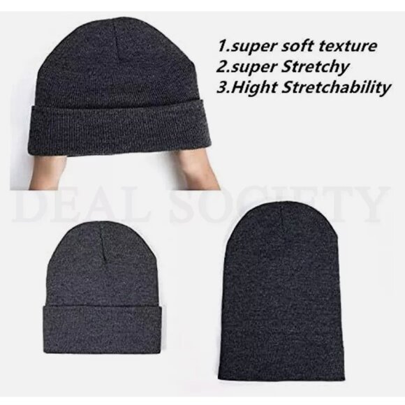 Unisex Knit Beanie Hat Cuffed Beanies - Picture 6 of 7